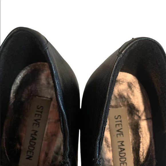 Black Steve Madden Leather Bootie Size 8.5 - Picture 4 of 5
